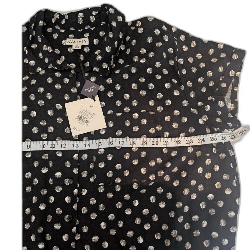 Woman’s Black and White Shirt -Ava & Viv- Size Various - Picture 7 of 8